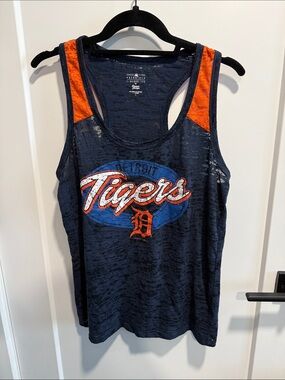 Detroit Tigers MLB Burnout Tank Large EUC